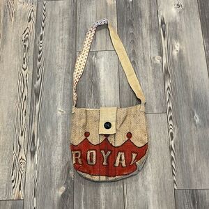 Burlap Coffee Crossbody Bag